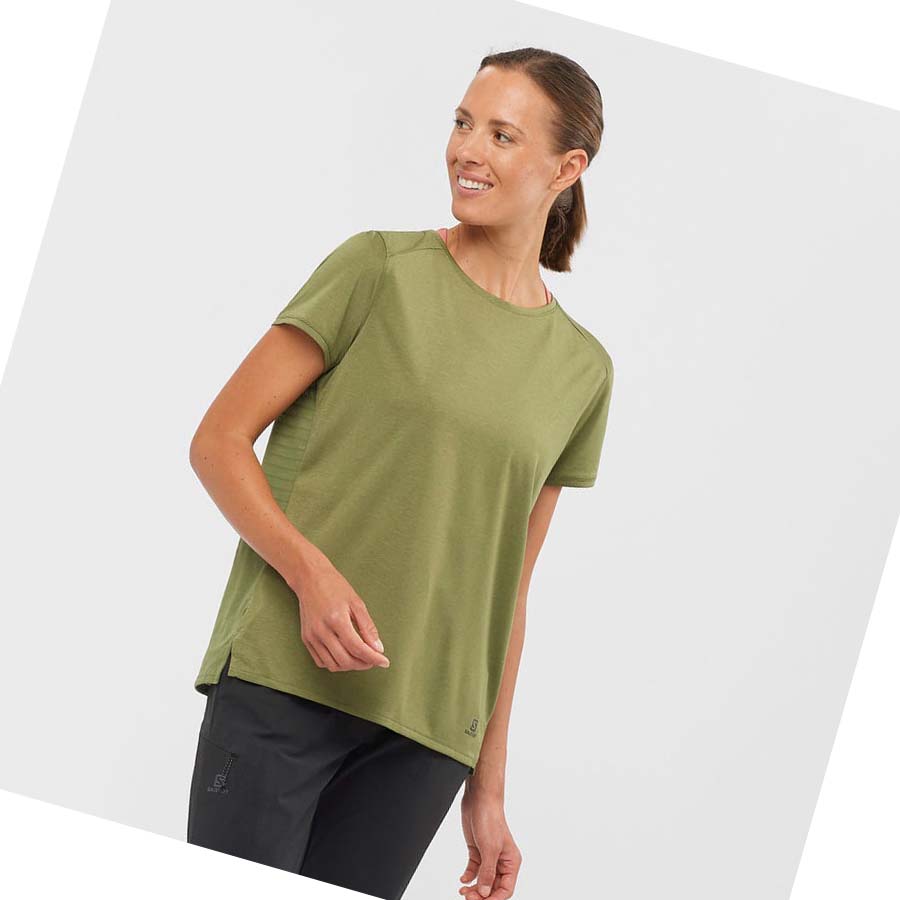 Camiseta Salomon OUTLINE SUMMER Mujer Verde Oliva | MX 2552EBC